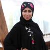 عباية الفراشة الأنيقة للنساء المسلمات – قماش كريب ناعم باللون الأسود