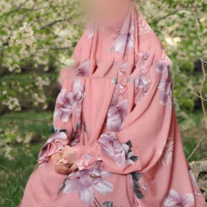 شادر صلاة إسلامي بكم للنساء مثالي للصلاة – قماش كوردروي بنقشة زهور