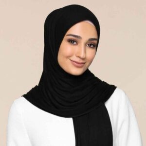 حجاب شيفون أسود شيلة للنساء المسلمات