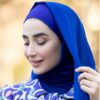 حجاب شيفون أزرق شيلة للنساء المسلمات