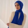 حجاب شيفون أزرق شيلة للنساء المسلمات