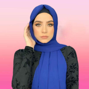 حجاب شيفون أزرق شيلة للنساء المسلمات