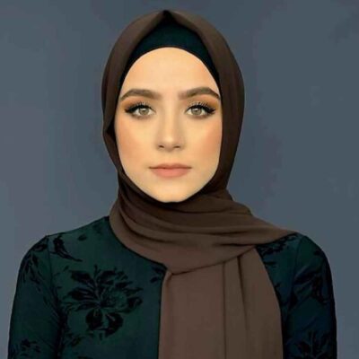 حجاب شيفون بني شيلة للنساء المسلمات