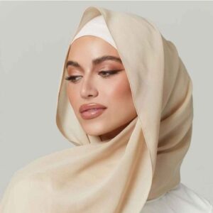 حجاب شيفون كريمي شيلة للنساء