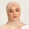 حجاب شيفون كريمي شيلة للنساء