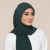 حجاب شيفون أخضر شيلة للنساء المسلمات