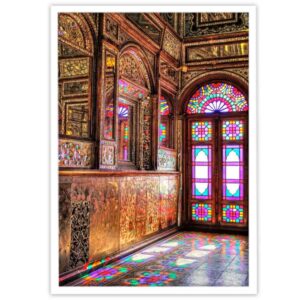 طباعة PVC إيرانية بإطار – فن الجدران قصر گلستان