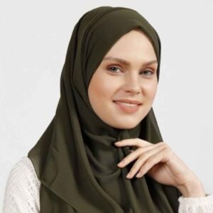 حجاب شيفون أخضر داكن شيلة للنساء المسلمات