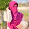 شال إسلامي مربع بلون ماجنتا ونقاب مجموعة للنساء
