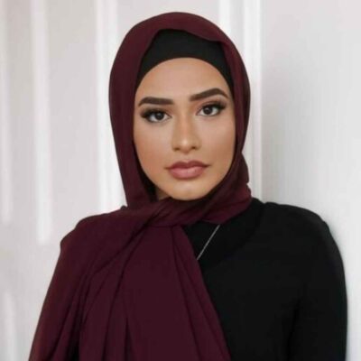 حجاب شيفون خمري شيلة للنساء المسلمات