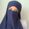 شال إسلامي مربع بلون أزرق بحري ونقاب مجموعة للنساء