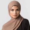 حجاب شيفون بني فاتح شيلة للنساء