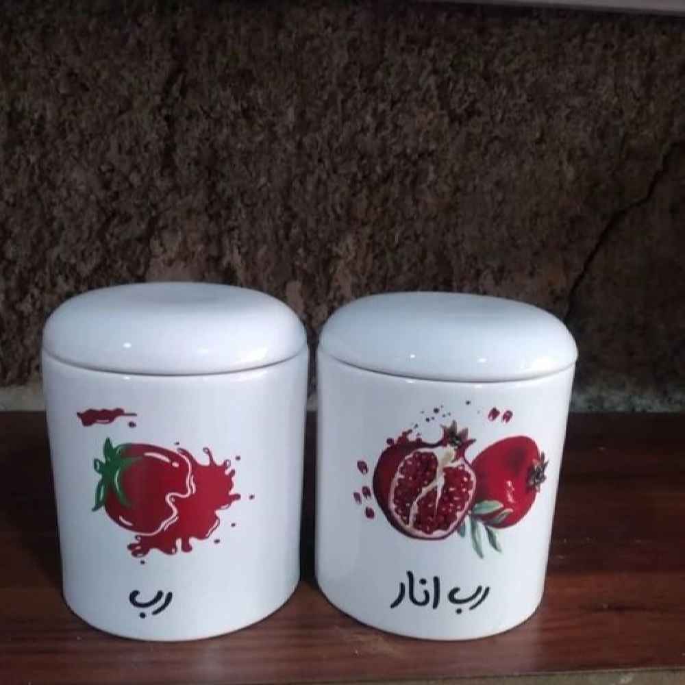 وعاء علب سيراميك لتخزين معجون الطماطم والرمان