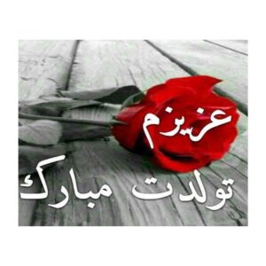 بطاقة تهنئة عيد ميلاد سعيد بتصميم أنيق لوردة حمراء