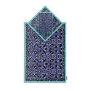 سجادة الصلاة الإسلامية المخملية الساجدة بنمط البلاط الإيراني
