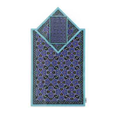 سجادة الصلاة الإسلامية المخملية الساجدة بنمط البلاط الإيراني