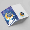 بطاقة تهنئة رمضان مباركة بتصميم هلال للمسلمين