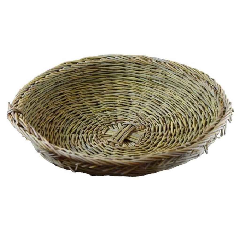 سلة خوص طبيعي منسوجة يدوياً مثالية لديكور المنزل