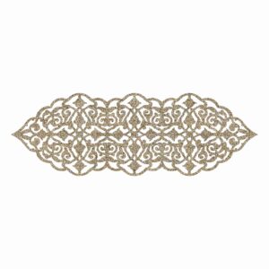 عداء طاولة من الجلد الصناعي مزين بتصميم لامع أنيق