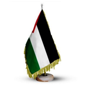 علم مكتب الطاولة لفلسطين بقاعدة حجرية