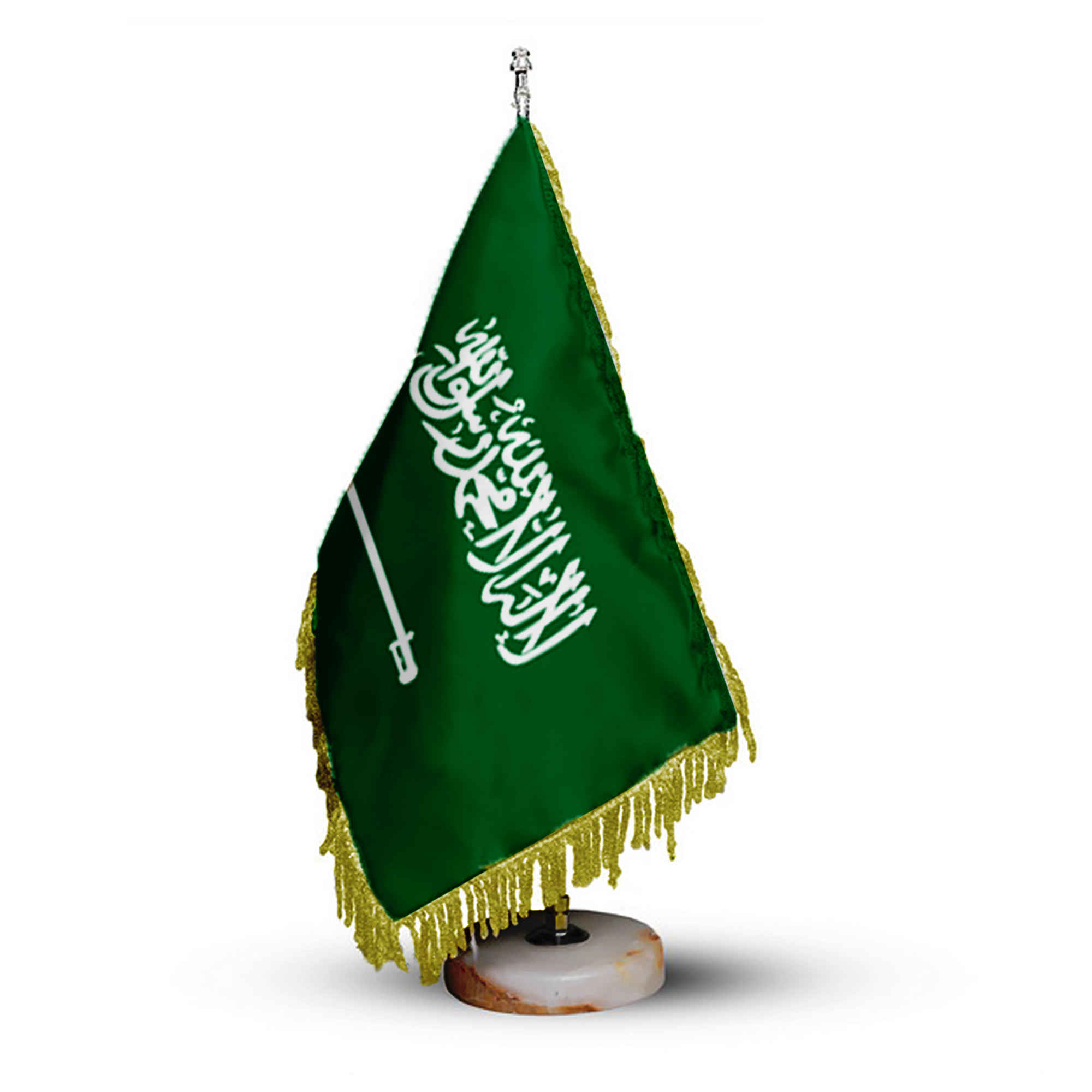 علم مكتب الطاولة للمملكة العربية السعودية بقاعدة حجرية