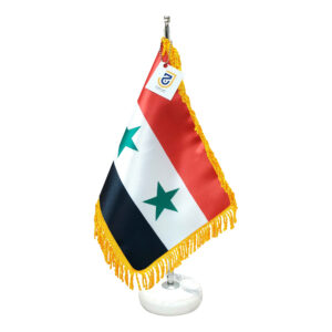 علم الطاولة لسوريا بقاعدة حجرية