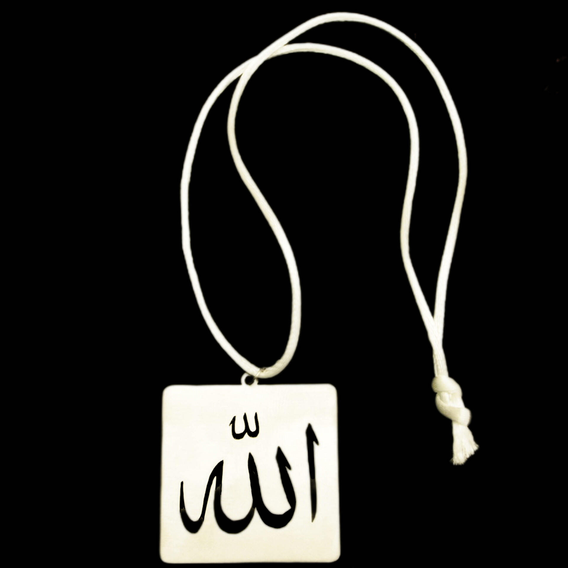 إسلامية قلادة زينة مرآة الرؤية الخلفية للسيارة - مزينة بخط الله