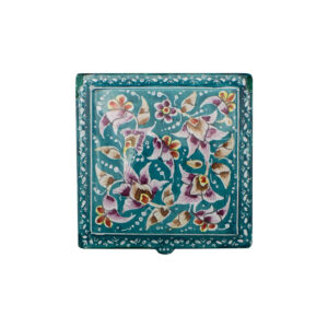 Copper Jewelry Box Hand-Painted with Iranian Minakari Enamel