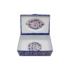 Copper Jewelry Box Hand-Painted with Iranian Minakari Enamel Blue