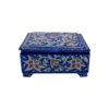 Copper Jewelry Box Hand-Painted with Iranian Minakari Enamel Flowers
