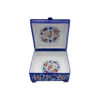 Copper Jewelry Box Hand-Painted with Iranian Minakari Enamel Flowers