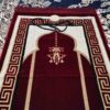 سجادة الصلاة الإسلامية بالمخمل الساجدة باللون القرمزي التقليدي