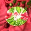 طبق فخار مزخرف مرسوم يدوياً بتصميم فلامنغو