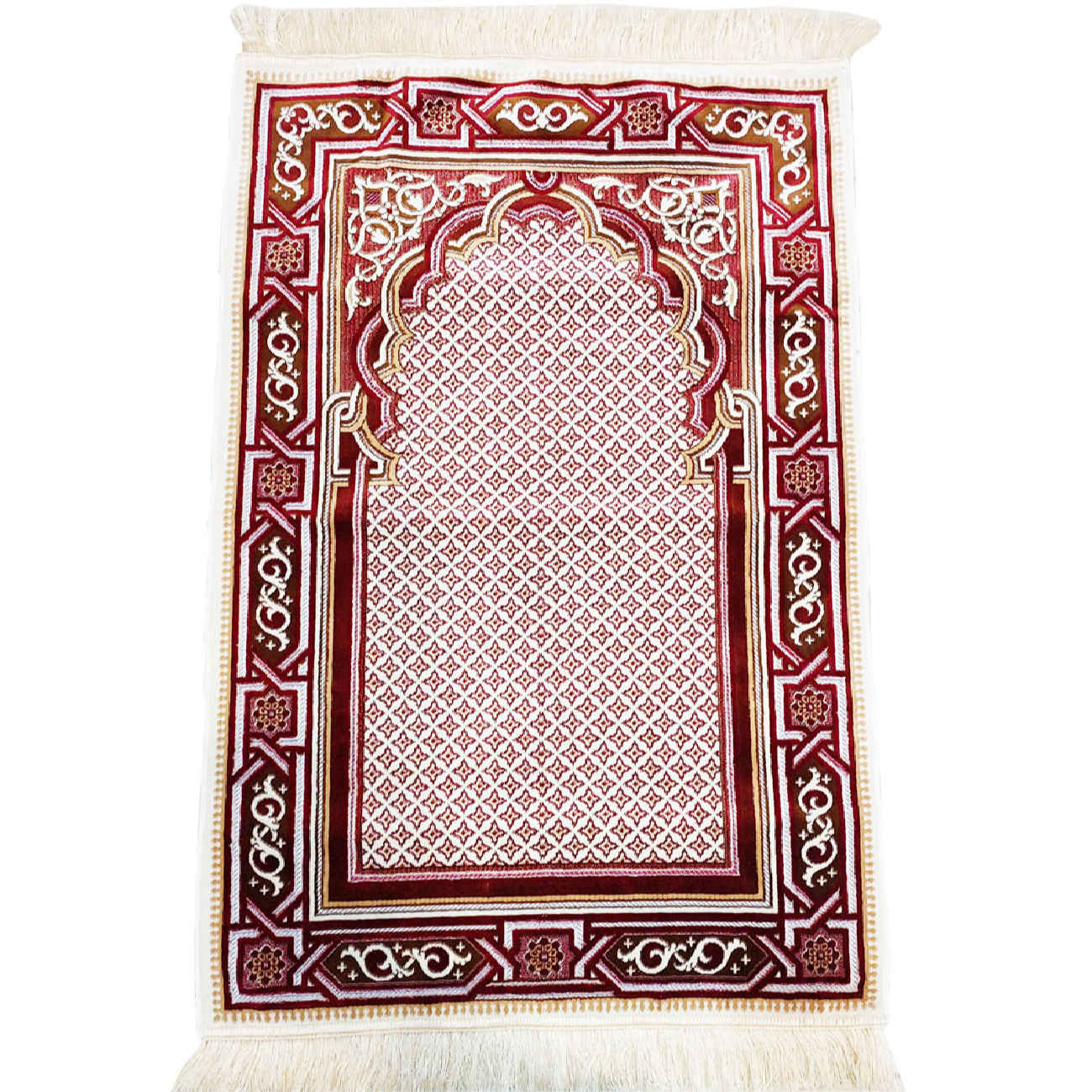 سجادة الصلاة الإسلامية المبطنة بتصميم المحراب بالمخمل