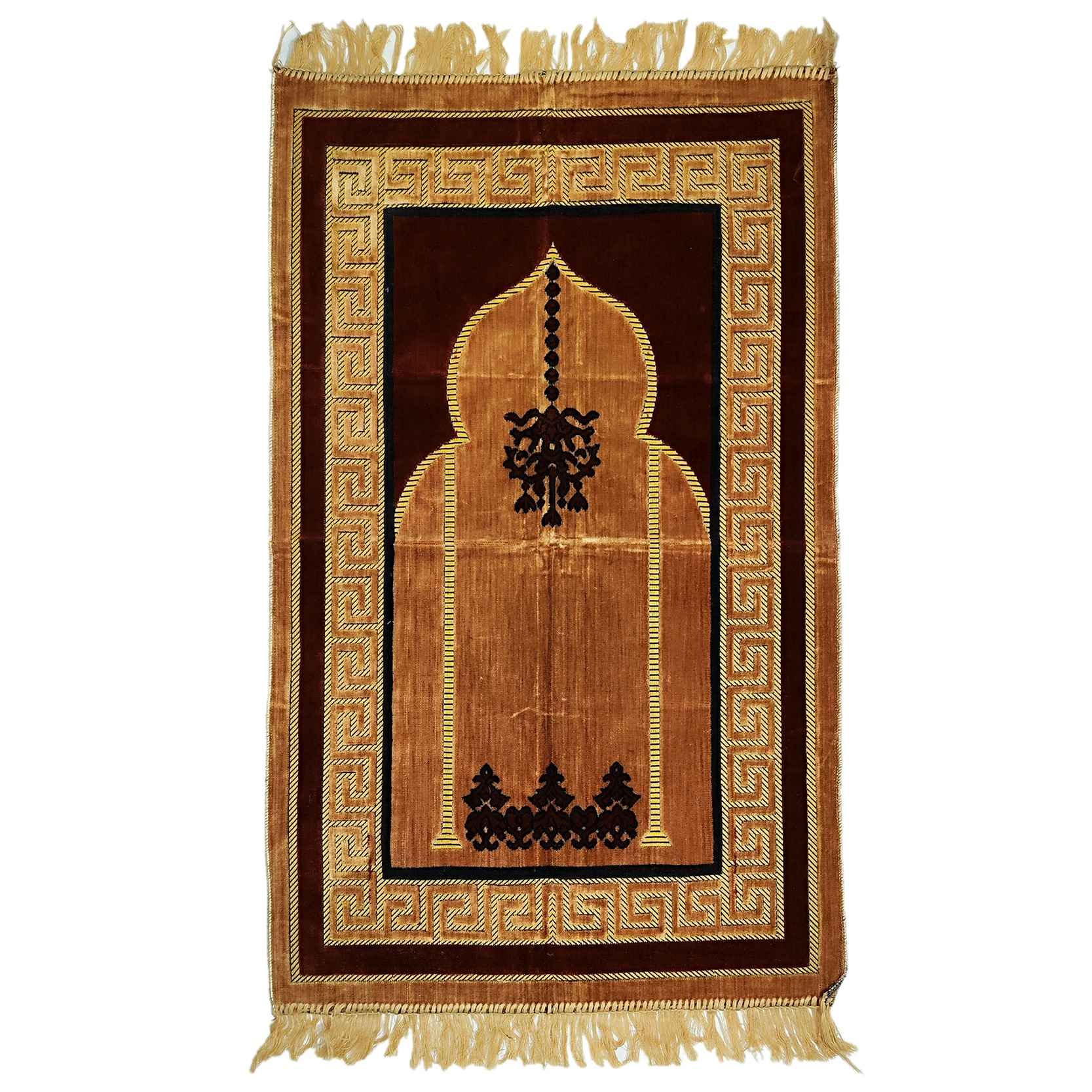 سجادة الصلاة الإسلامية المبطنة بتصميم المحراب