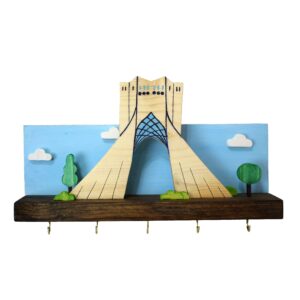 حامل مفاتيح جداري بأربع خطافات بتصميم كوخ صغير