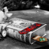 فواصل كتب خشبية فنية بتصميم زهري - مجموعة من 2