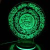 مصباح ليلي ثلاثي الأبعاد LED آية الكرسي مع قاعدة خشبية