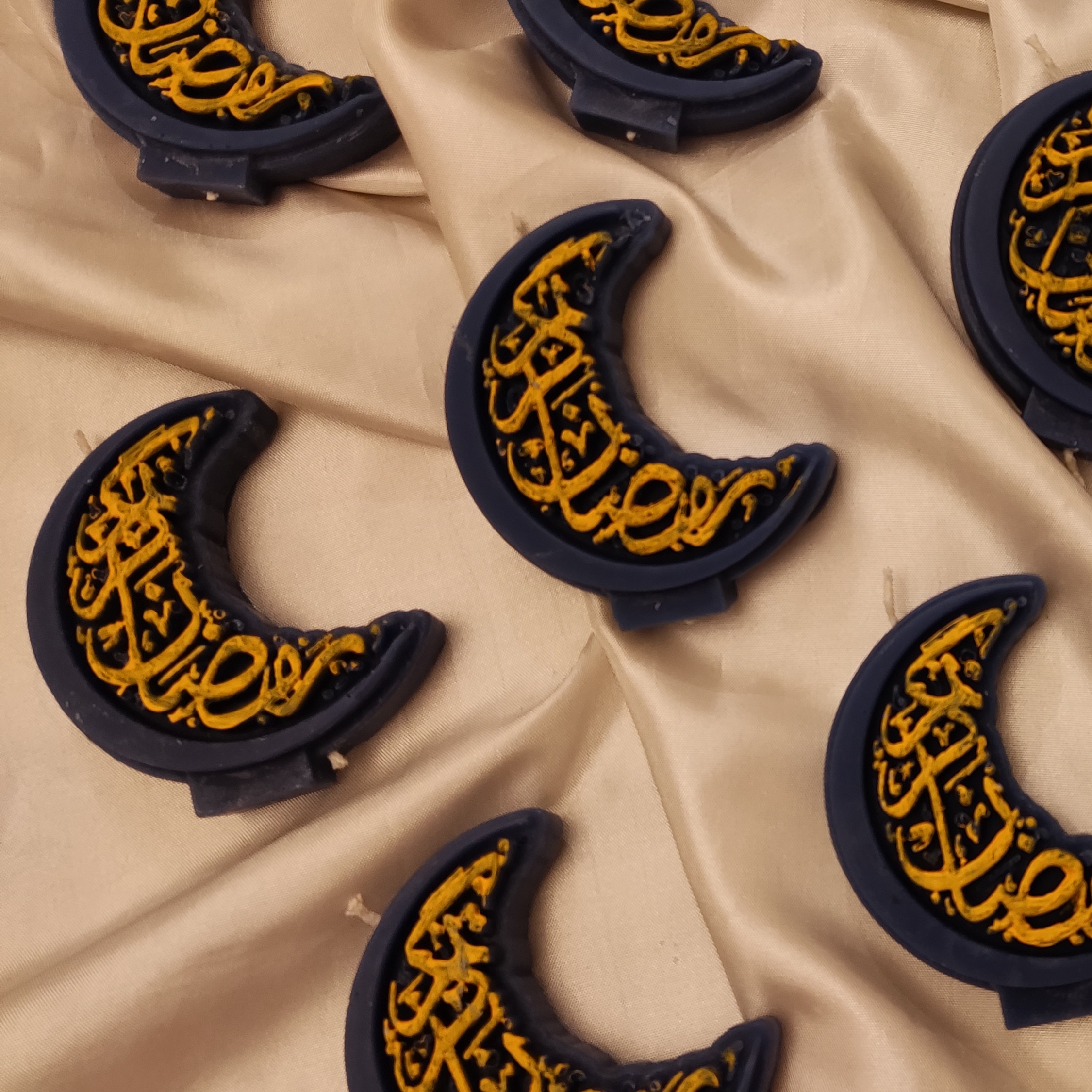 شمعة إسلامية مناسبة كهدية رمضان على شكل هلال (10 قطع)