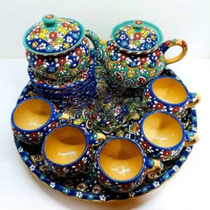 مجموعة شاي وقهوة إيراني  أنيق بتصميم ميناکاری