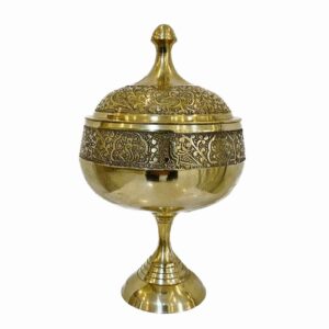 وعاء سكر فاخر من النحاس مع غطاء مصنوع يدويًا