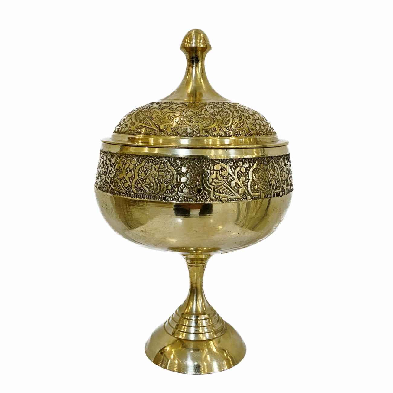 وعاء سكر فاخر من النحاس مع غطاء مصنوع يدويًا