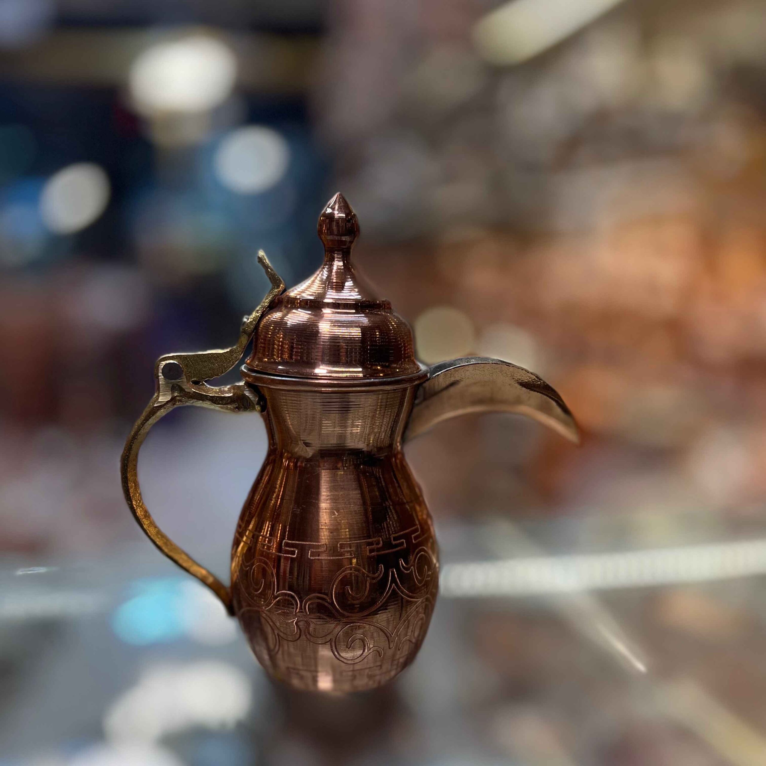 إبريق دلة نحاس لصنع القهوة العربية - موديل رحنمتي
