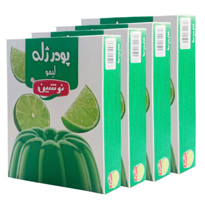 مسحوق جيلاتين حلال نووشين بنكهة الليمون المتنوع، 100 جرام (عبوة من 4)