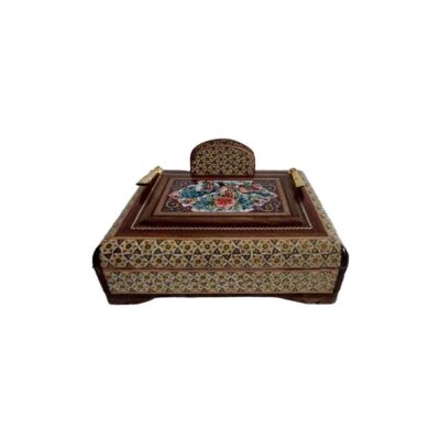 حامل أقلام خشبي إيراني مصنوع يدويًا للمكتب – منظم لقرطاسية المكتب