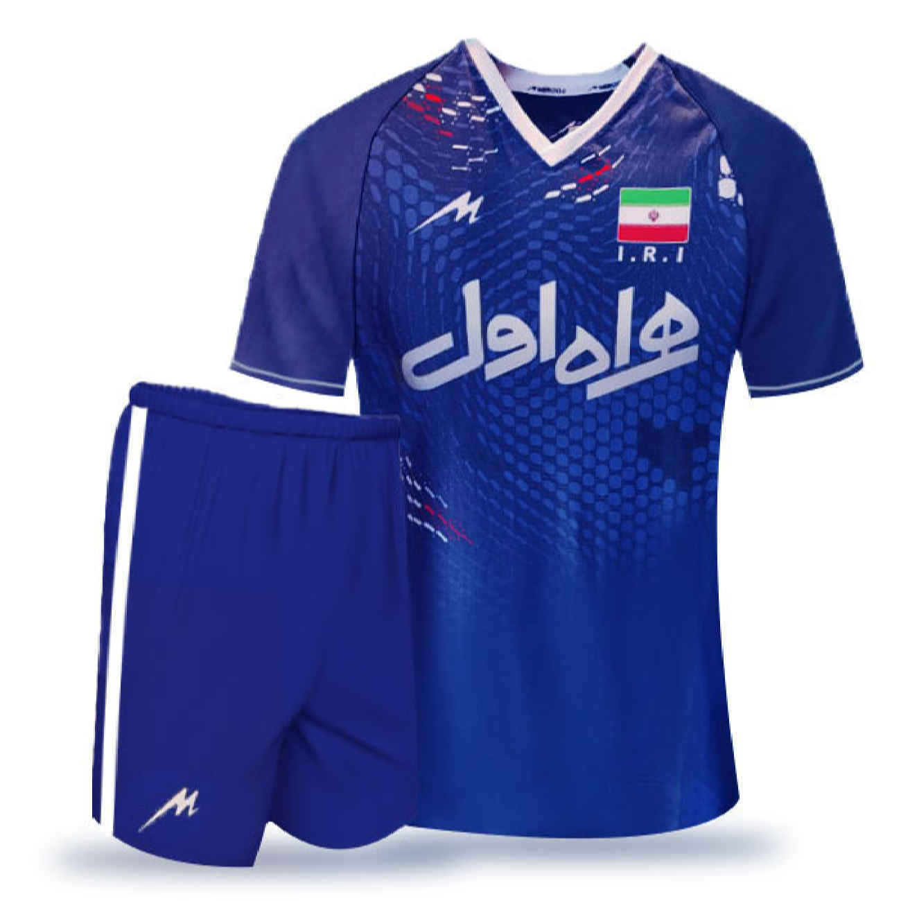 تي شيرت وشورت منتخب إيران الوطني للكرة الطائرة 2023 (الطقم الثالث - أصلي) - مثالي للمشجعين