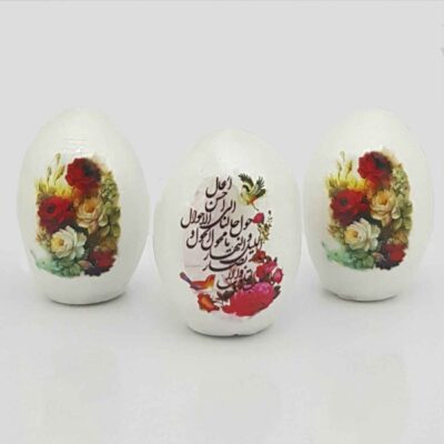 بيضة سفره هفت‌سین الإيراني للاحتفال بنوروز – تصميم الزهور (طقم من 3)