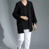 بلوز نسائي بتصميم إيراني مع جيوب - موديل شينزا