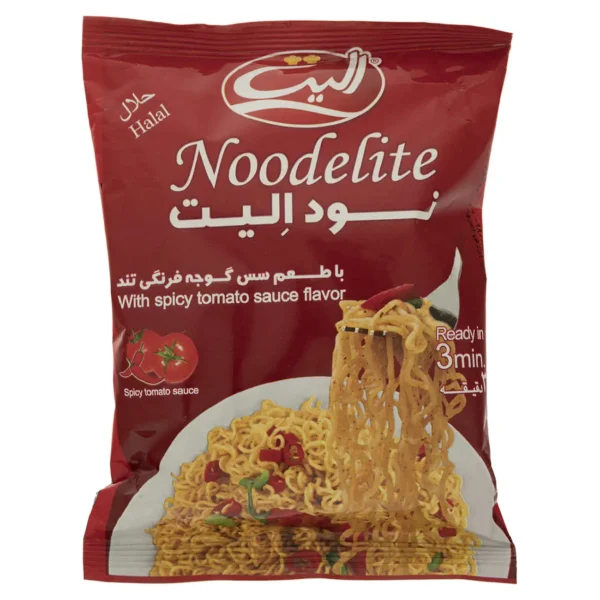شعرية سريعة التحضير – إندومي  الیت  – بنكهة صلصة الطماطم الحارة، 75 غرام (20 عبوة)