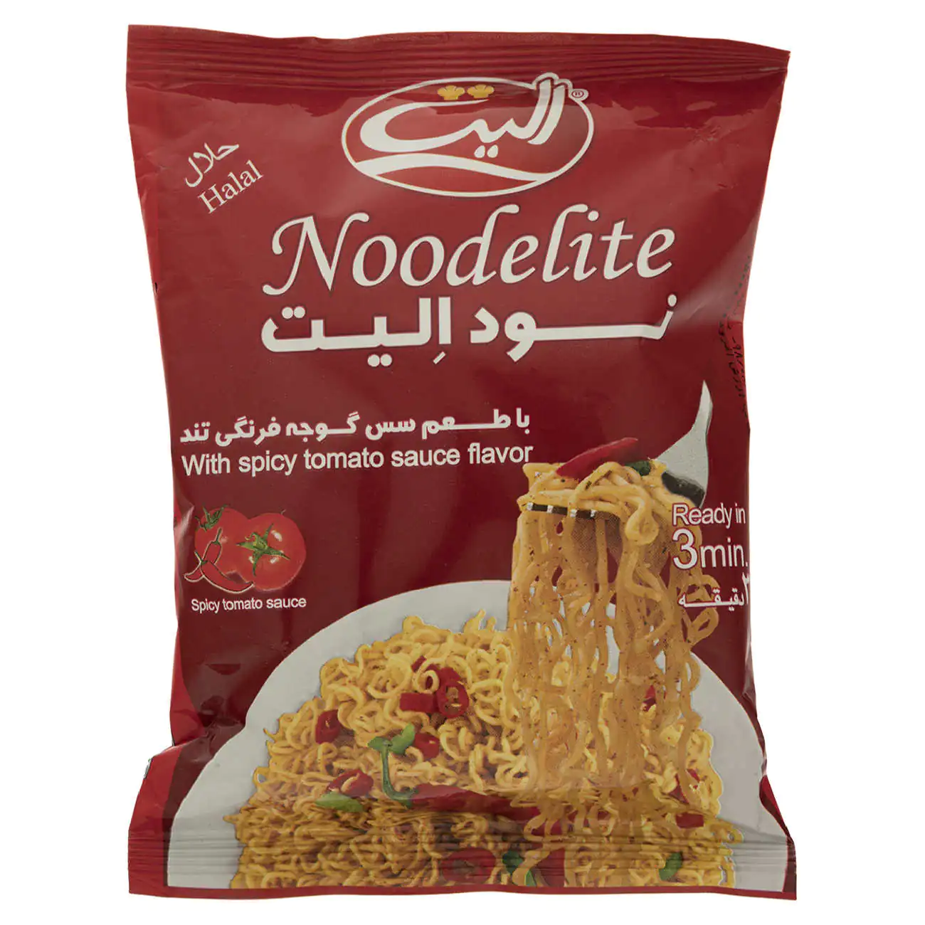 شعرية سريعة التحضير - إندومي  الیت  - بنكهة صلصة الطماطم الحارة، 75 غرام (20 عبوة)